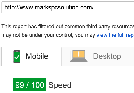 Google PageSpeed Test for Mobile Devices