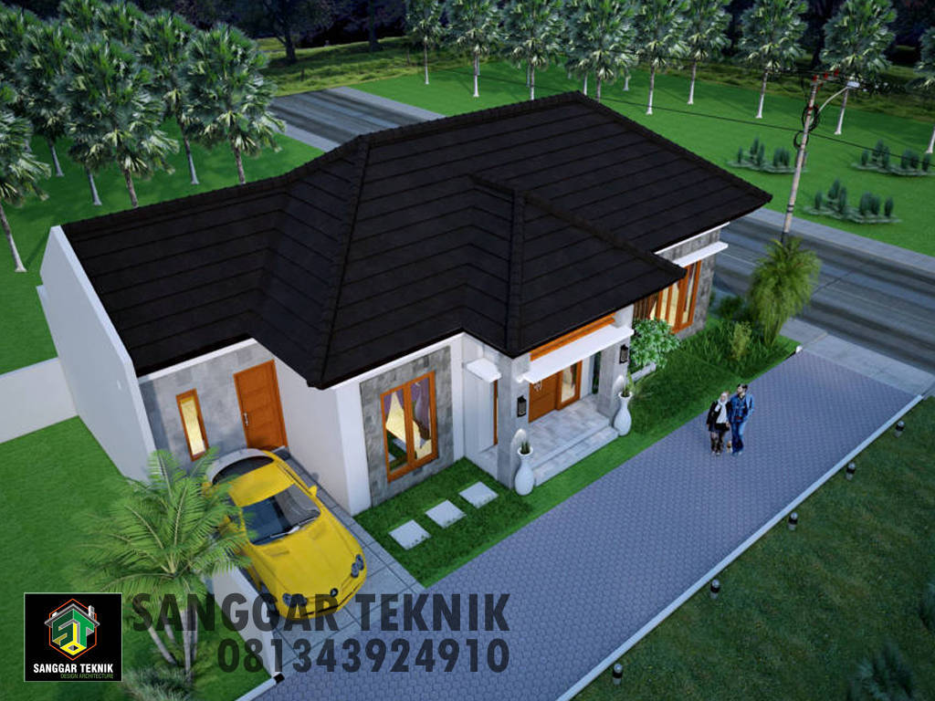 GAMBAR DESAIN RUMAH SEMI BALI MODERN 10 x 15 1 LANTAI ...