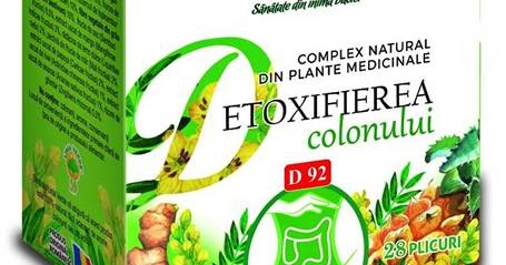 Complex natural din palnte medicinale detoxifierea colonului d92 28 plicuri, FARES