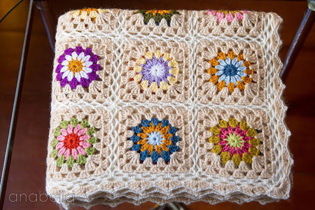 Sofa-sized crochet square blanket by Anabelia Craft Design
