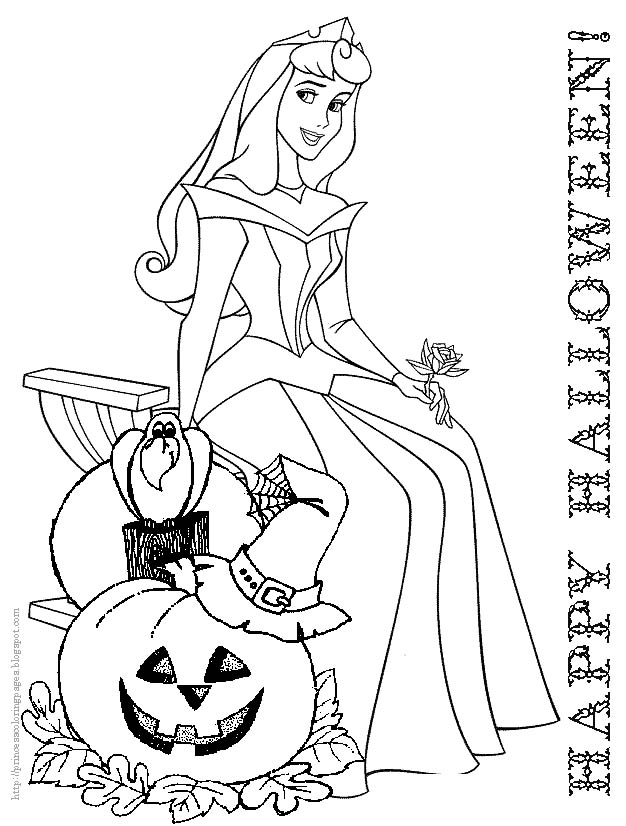 halloween princess coloring pages - photo #2
