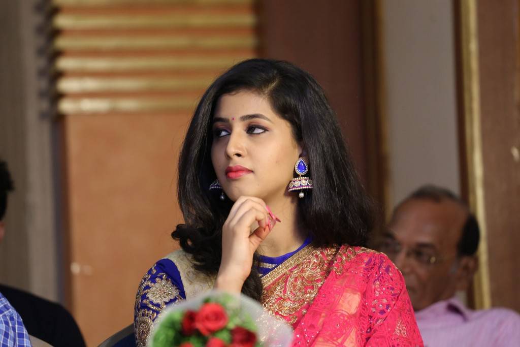 Beautiful Telugu Girl Pavani Long Black Hair Stills In Red Saree