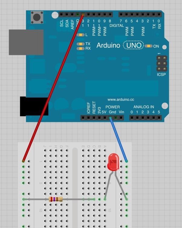 Blinking led using arduino.