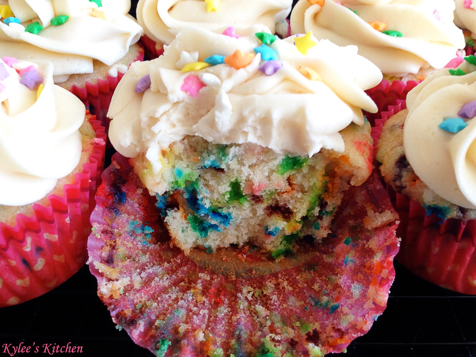 Kylee's Kitchen NOTYOURBOXMIX FUNFETTI CUPCAKES