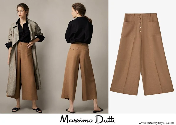 Kate Middleton wore Massimo Dutti buttoned culotte trousers