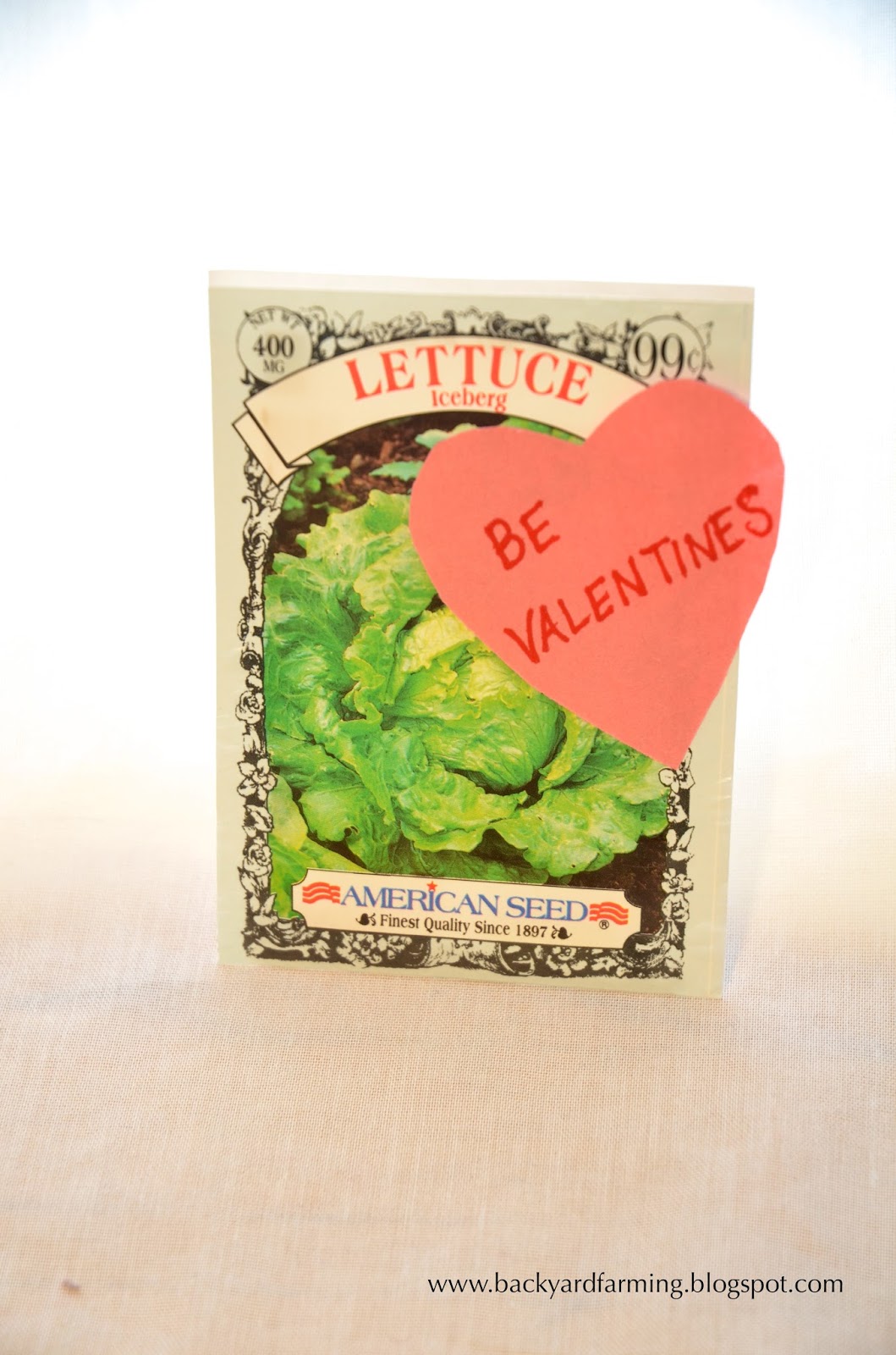 Backyard Farming Seed packet Valentines