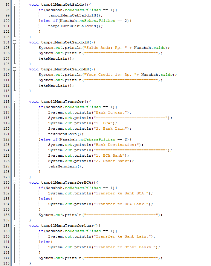 Program sederhana Java: Program ATM Machine (JAVA NETBEANS)