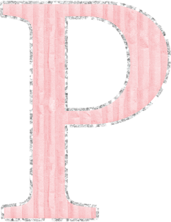 Abecedario Rosa con Orilla de Glitter Plateado. Pink Alphabet with Silver Glitter.