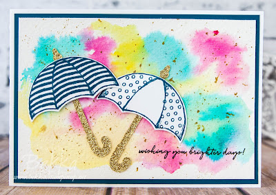 Weather Together Umbrellas To Send Cheering Wishes - with a quick tutorial on how to make the background.