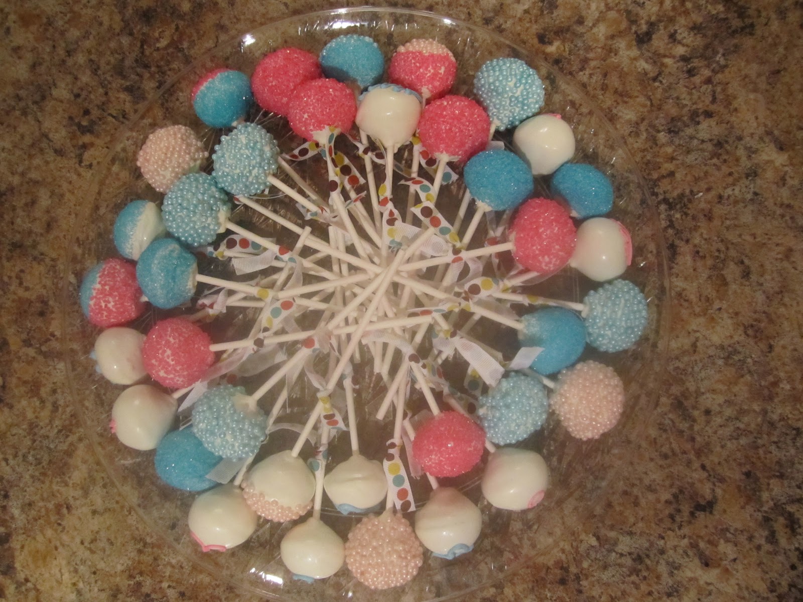 Alexandria's Creations Gender Reveal Cake Pops