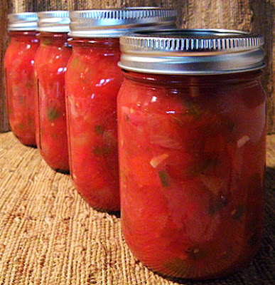 Four pints of homemade salsa
