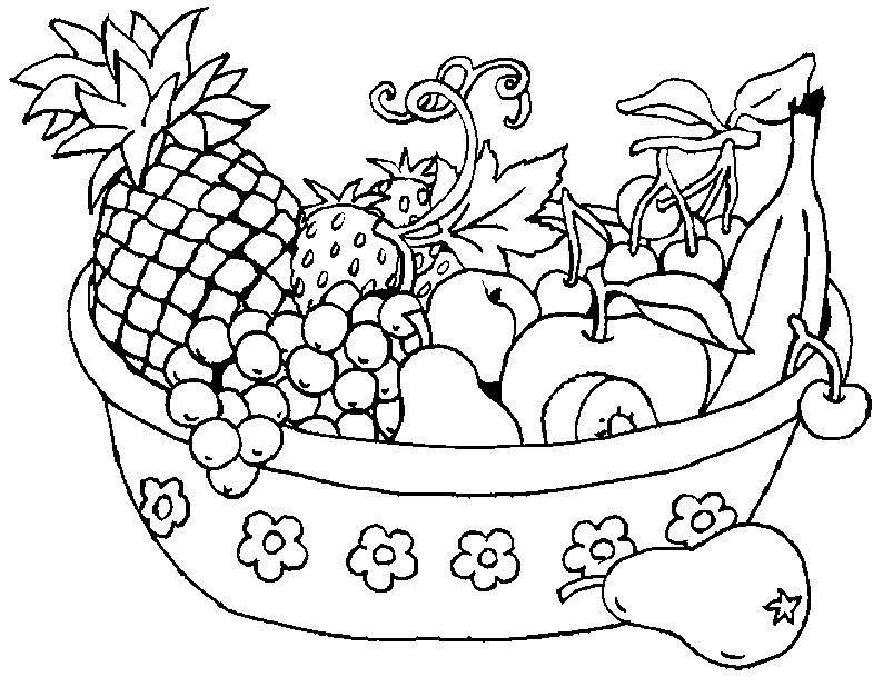 Fruit Basket Coloring Pages | Minister Coloring