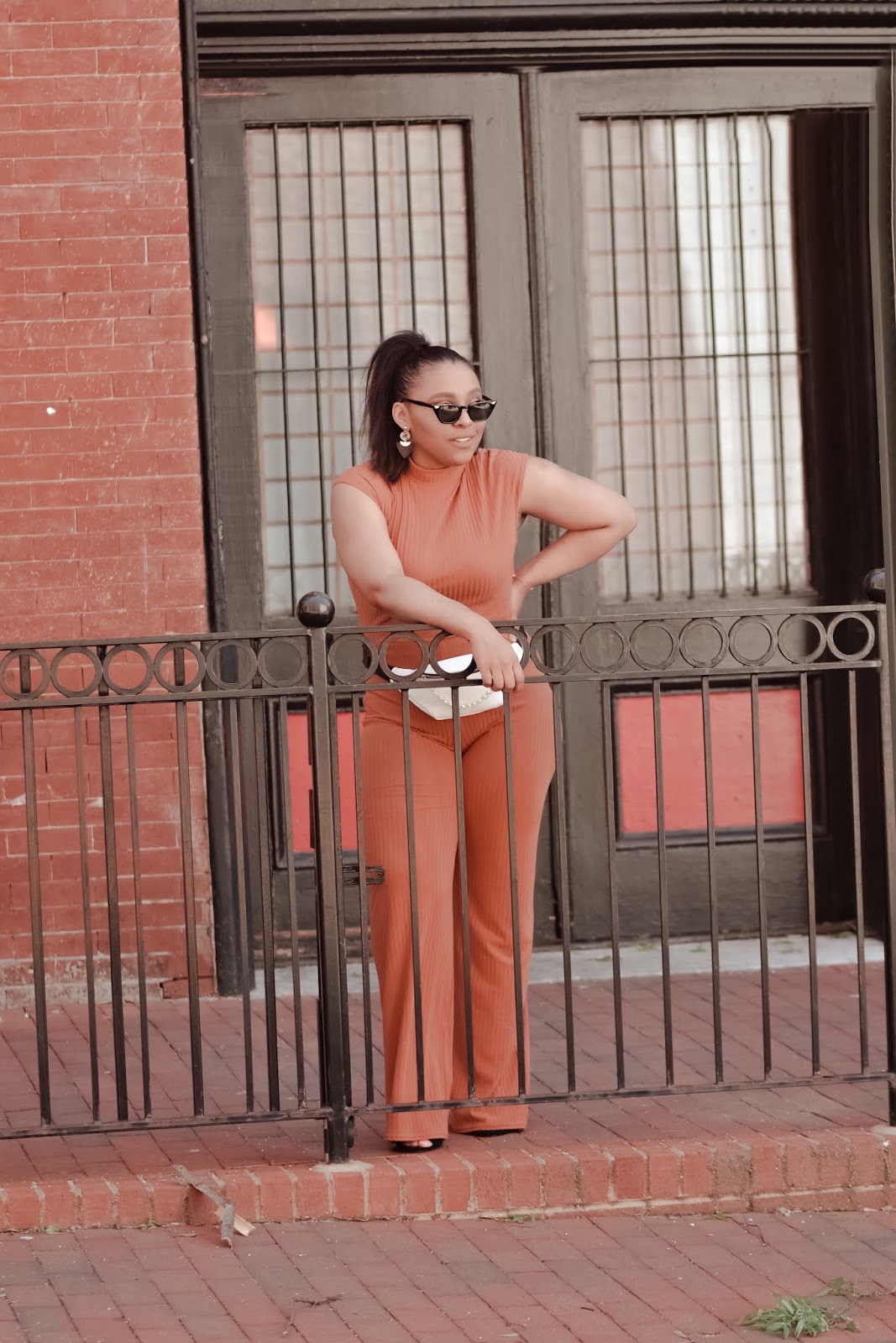 FemmeLuxe, jumpsuit, remix outfit, Coral jumpsuit, one piece, romper, streetstyle, stylish mom bloggers, summer outfit ideas, fanny pack trend