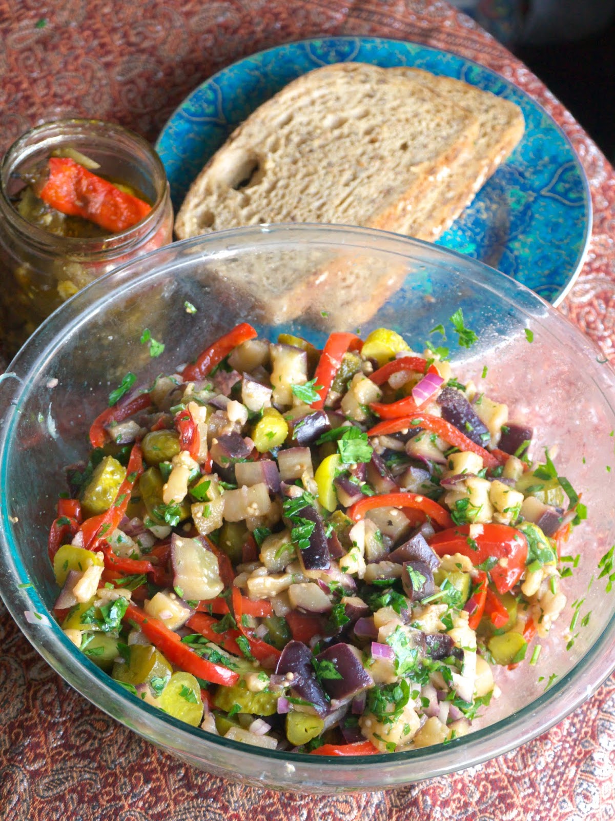 Warm Middle Eastern eggplant salad