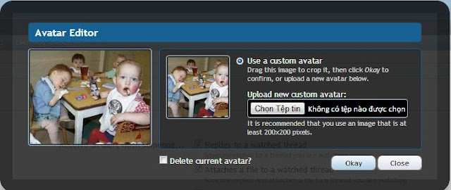 Hướng dẫn thay đổi Avatar trên diễn đàn XenForo