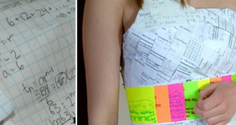 Unik,,Gadis Sekolah Bikin Baju dari Tugas Matematika