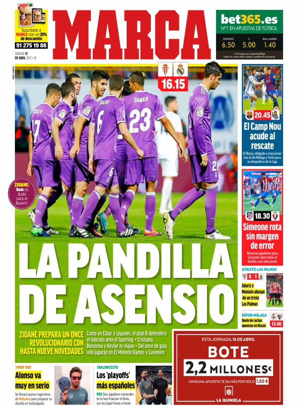Real Madrid, Marca: "La pandilla de Asensio"