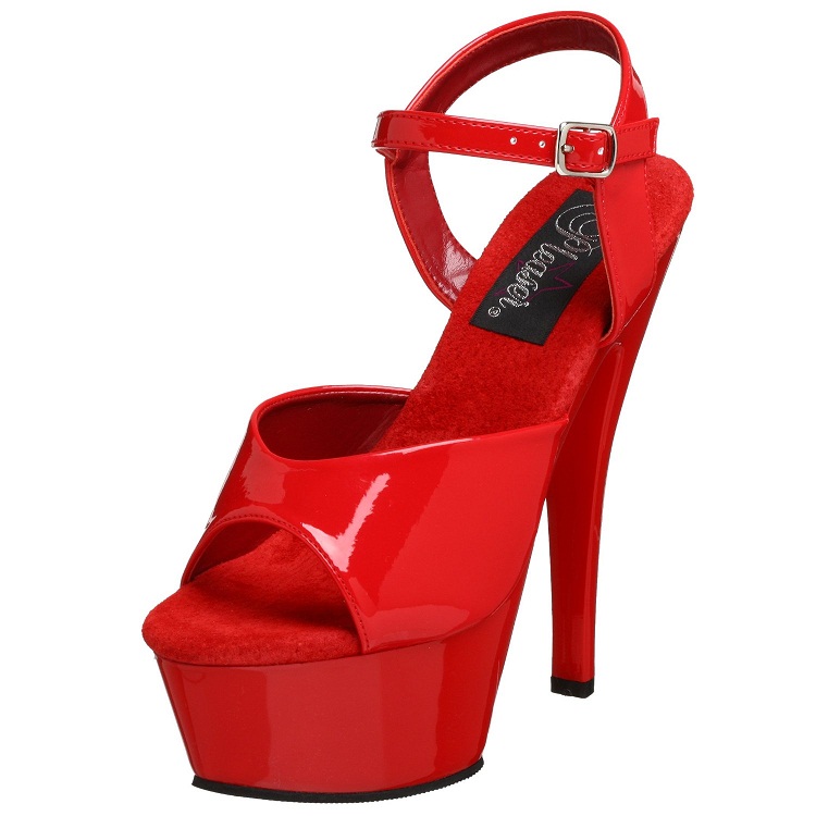 5 1/2 Inch High Heel for Men - Pleaser Kiss 209 Sandal, Red | A High ...