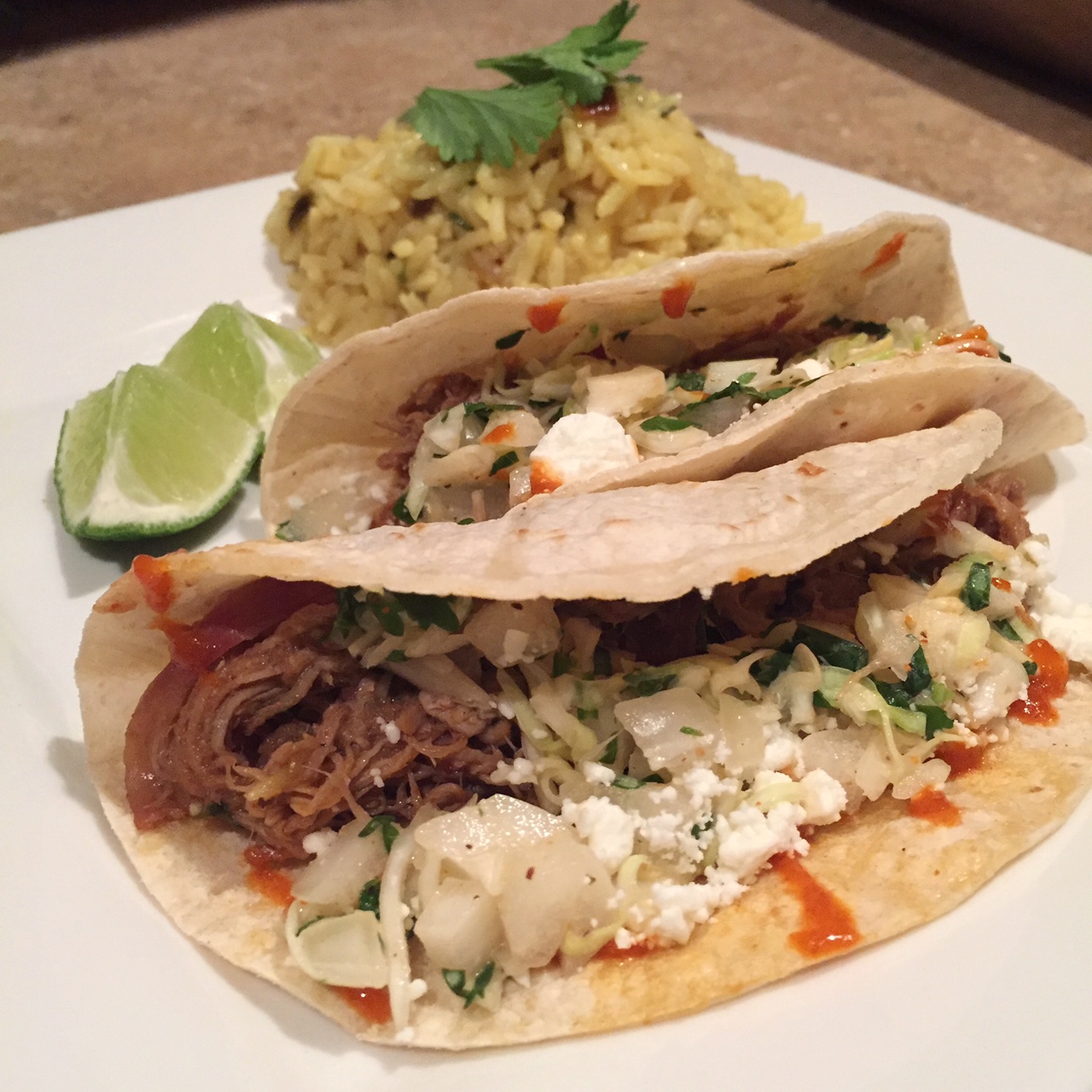 Spiced Rum & Coke Soaked Pulled Pork Tacos