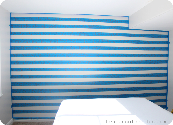 DIY Tutorial: Painting Evenly Spaced Gray Stripes on an Accent Wall