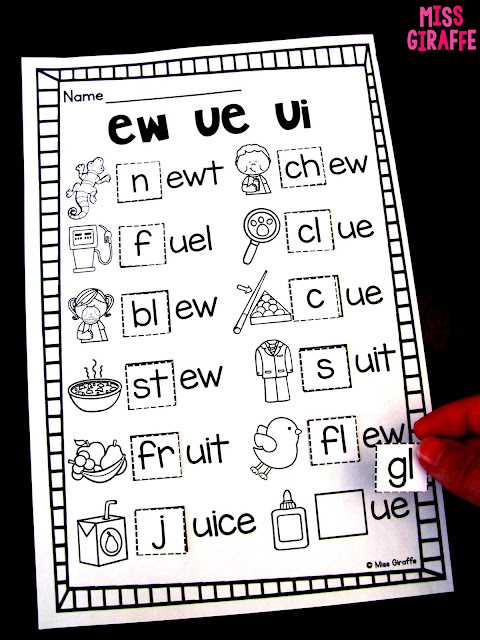 Miss Giraffe's Class: EW UE UI Activities