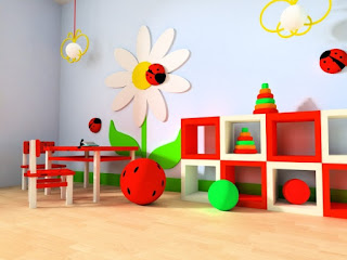 gambar ruangan bermain anak cowok warna warni