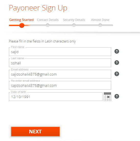 payoneer sign up free
