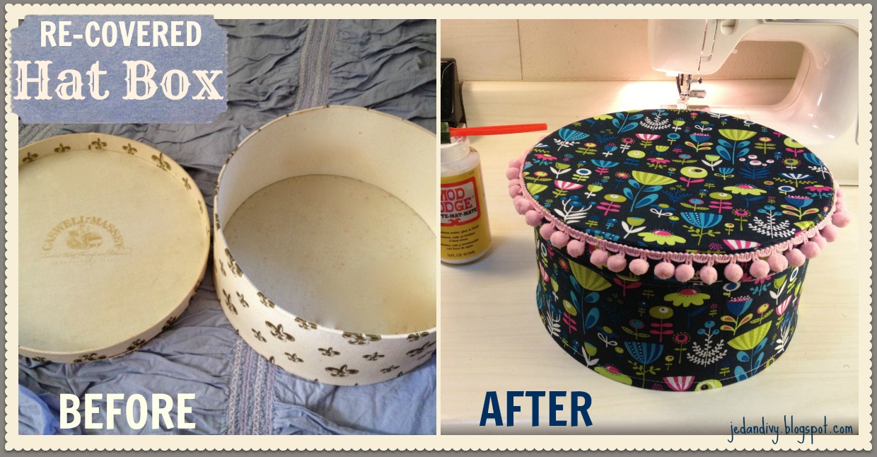 Re covered Hat Box Ivy Co re-covered-hat-box-ivy-co