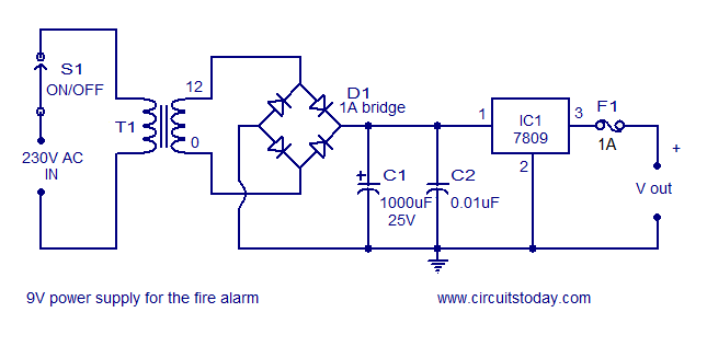 230vac To 9vdc Converter Circuit Diagram