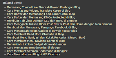 Cara Membuat Artikel Terkait di Bawah Postingan Blog