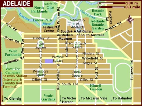 Map Of Adelaide 