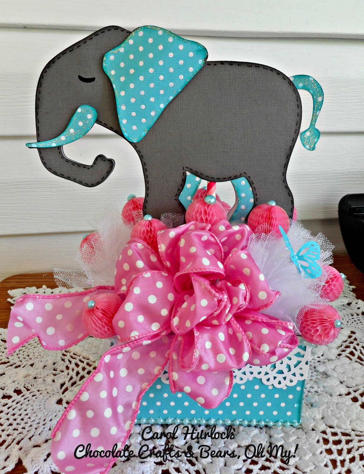 Chocolate Crafts and Bears, Oh My Baby Shower Elephant Centerpiece