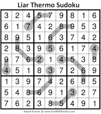 Liar Thermometer Sudoku (Daily Sudoku League #188) Solution
