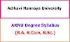 Adikavi Nannaya University Degree Syllabus 2021 - UG BA BCom BSc