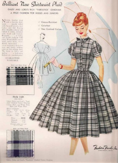 1950's Fashion Frock Style Card