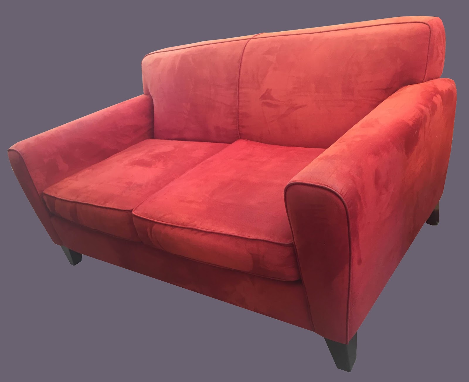 Uhuru Furniture & Collectibles Tomato Red Microfiber Loveseat 135 SOLD