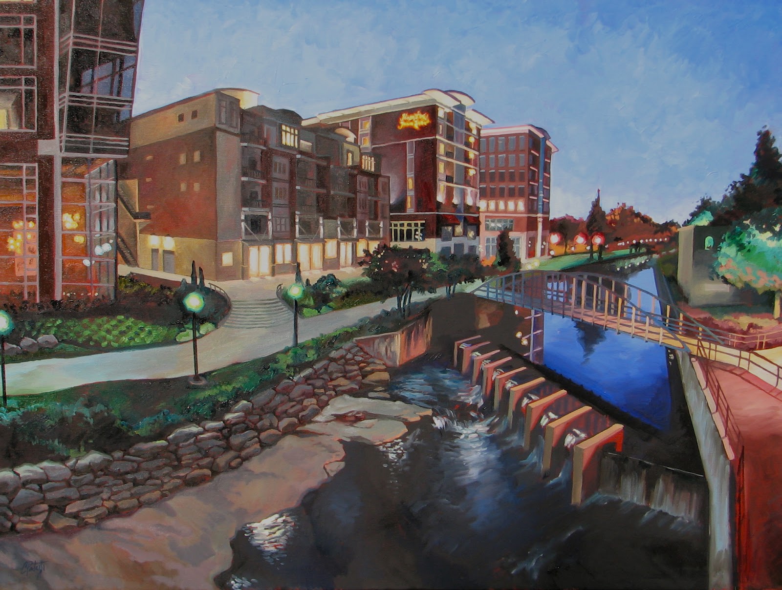 The C.Pate Jr Art Blog "Night Lights" Downtown Greenville