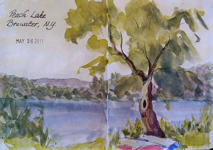 Hudson Valley Sketches The Sketchbook Project 2012 Peach Lake
