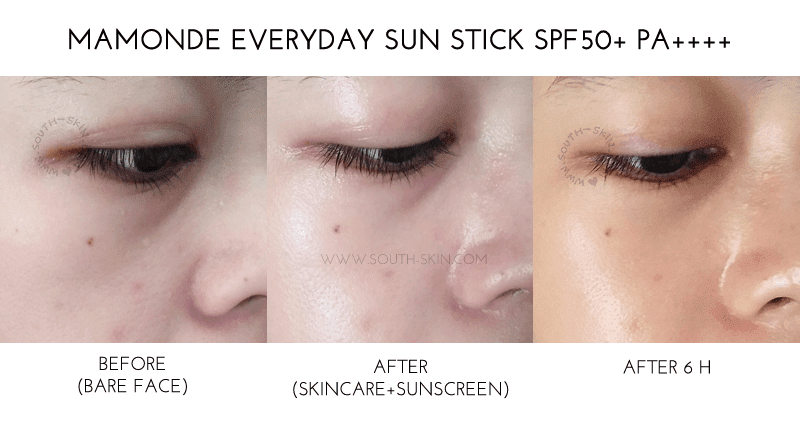 before-after-mamonde-everyday-sun-stick-spf50