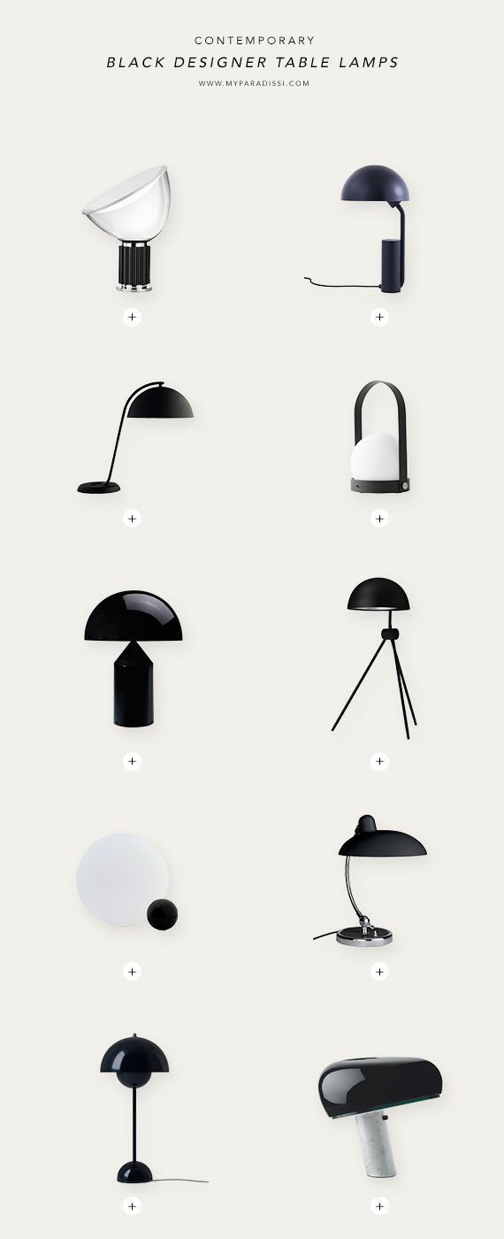 Contemporary designer table lamps 