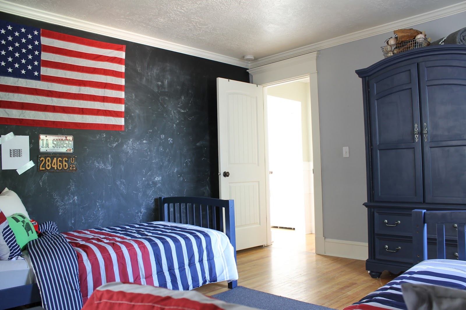 Painted Bunk Beds and Armoire in My Boy's Room The Wicker House