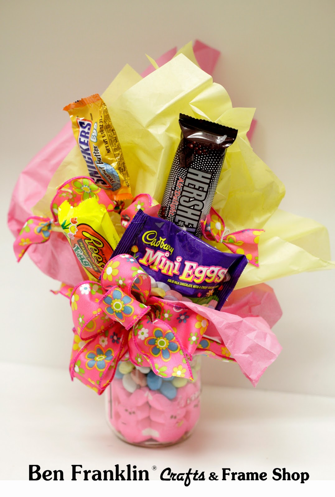 Ben Franklin Crafts and Frame Shop Mason Jar Easter Candy Bouquet