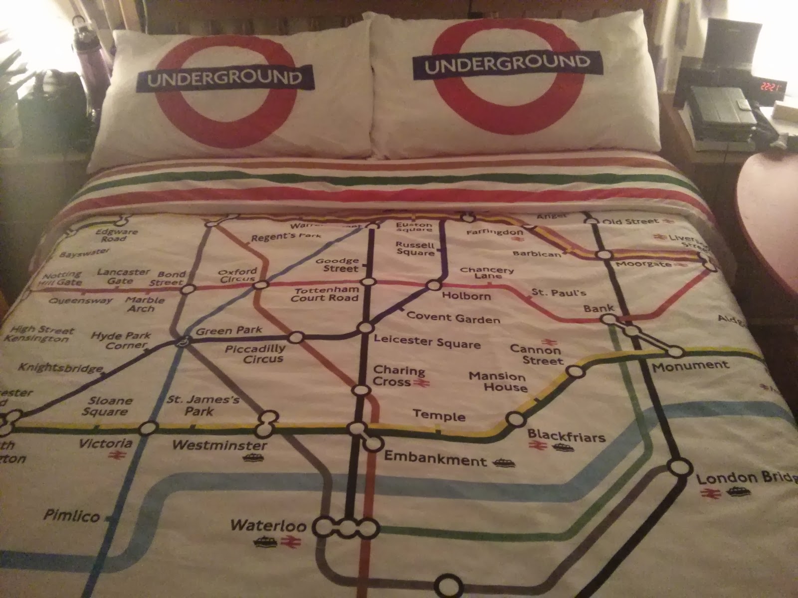 Underground bedlinen. Perfect for memorising the stops on the Northern Line