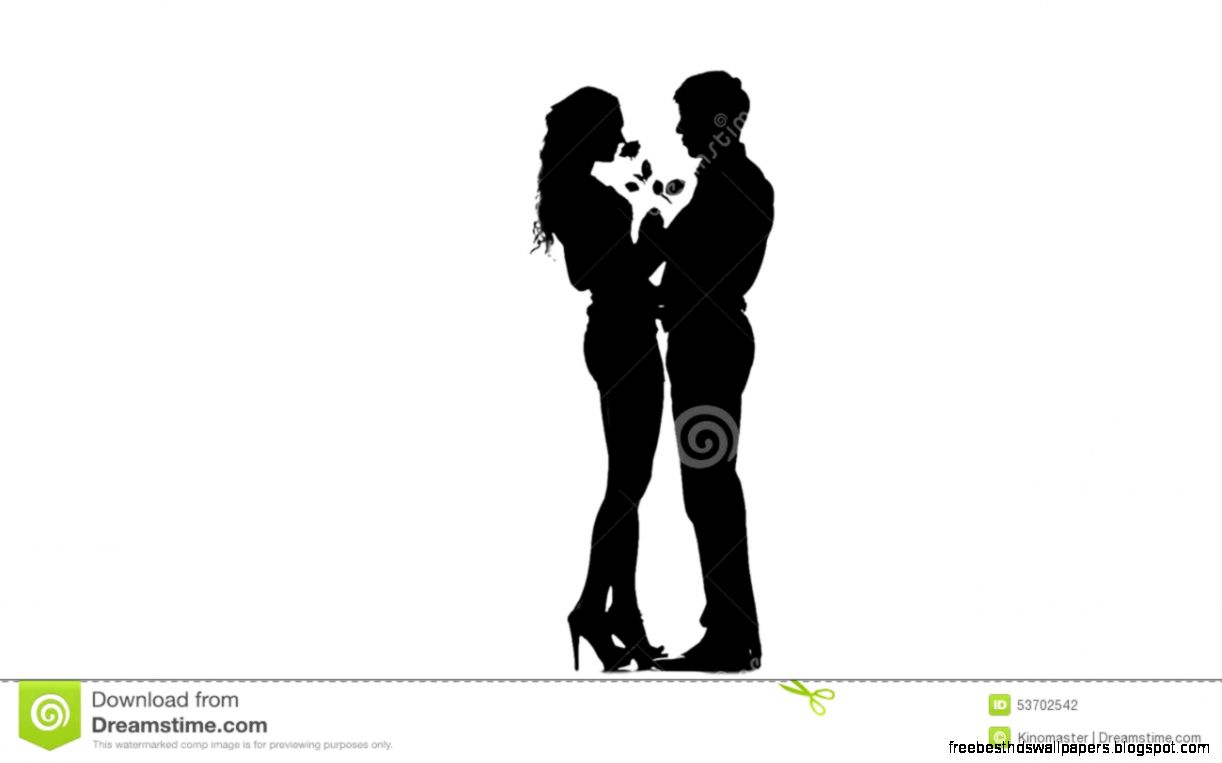 Two Lovers Man Silhouette White Background Stock Footage   Video