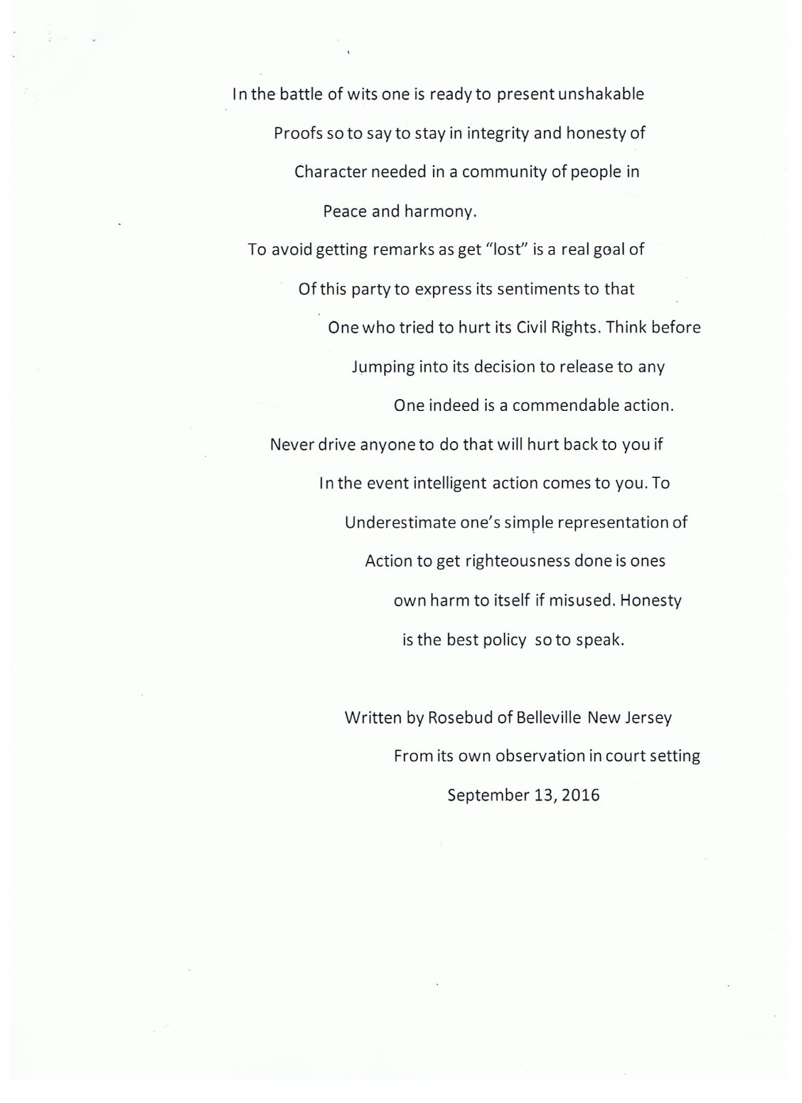 Rosalinda Carino's Expose' Freedom from Oppression IMPELA POEM