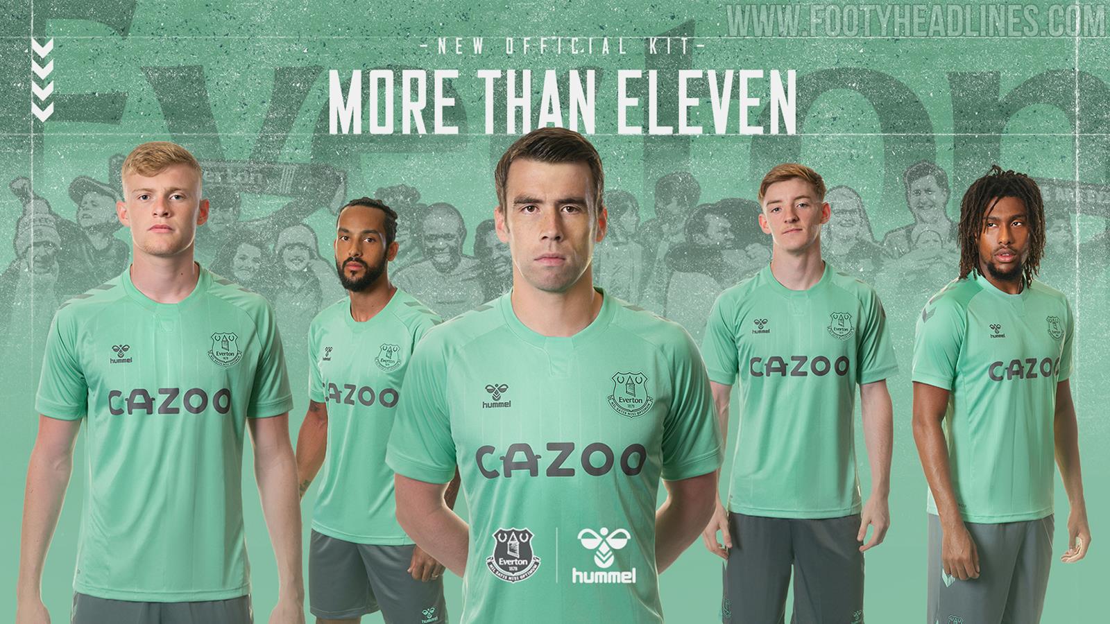 Everton Hummel Football Shirt Kids Boys 2020-21 3rd Shirt Green New