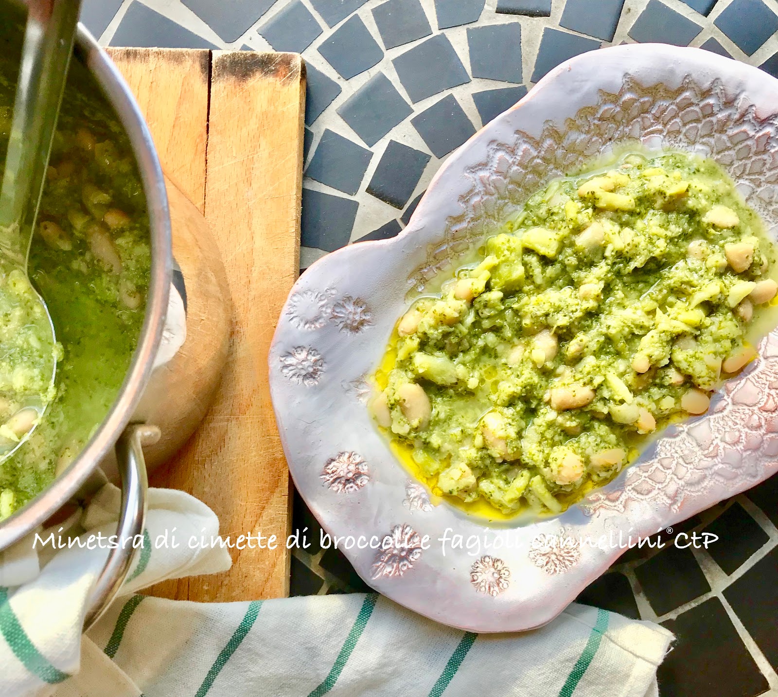 Minestra di cimette di broccoli e fagioli cannellini Alessandra ruggeri Minestra di cimette di broccoli e fagioli cannellini Alessandra ruggeri