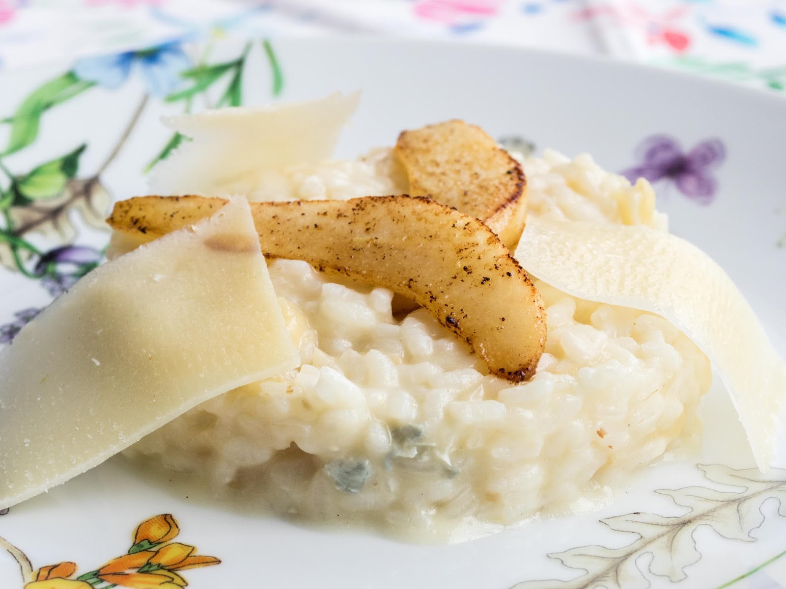 Risotto de pera y