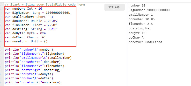 Share my learning's: 2)Scala Declare Variables And Types