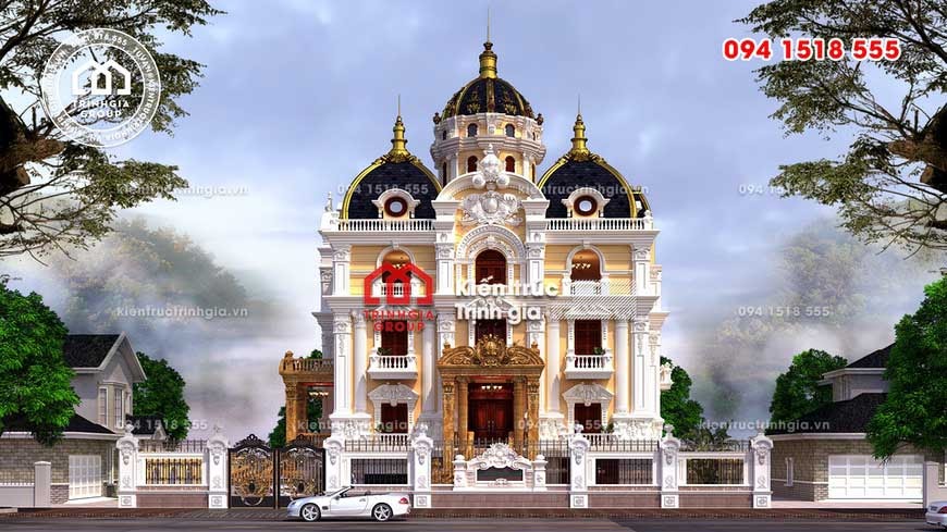 Thiết kế biệt thự lâu đài 3 tầng Pháp đẹp ở Châu Quỳ, Hà Nội - Ảnh 1